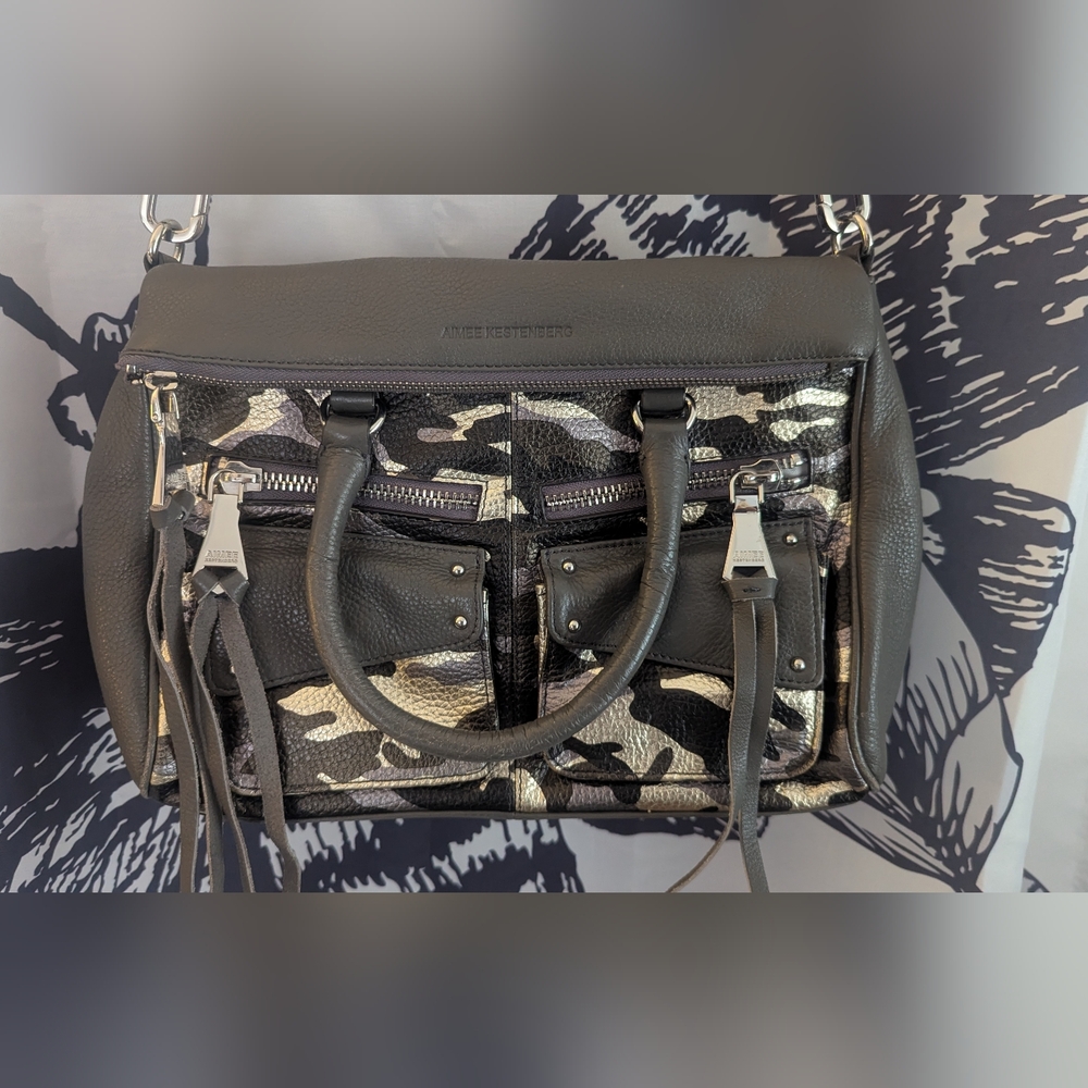 Aimee Kestenberg Black and Gray Camouflage Bag